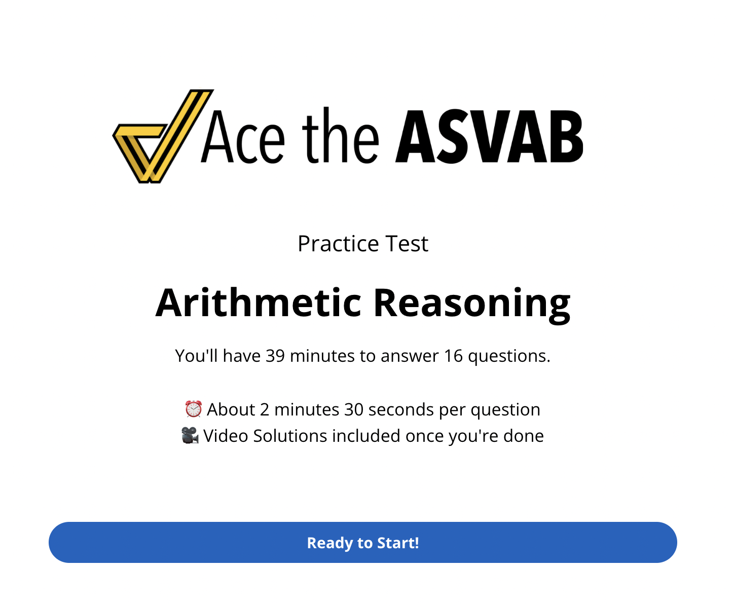 Free ASVAB Practice Test with Video Solutions