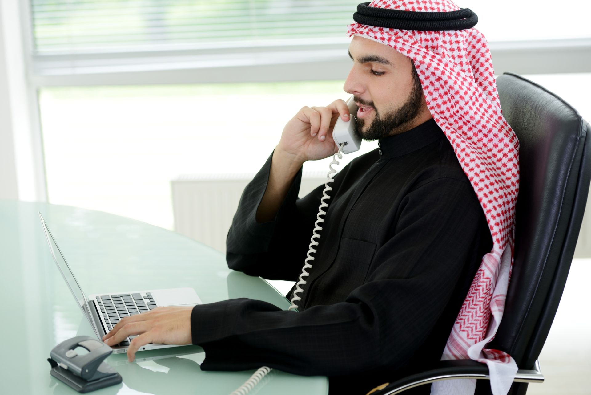 Speaking on the phone
