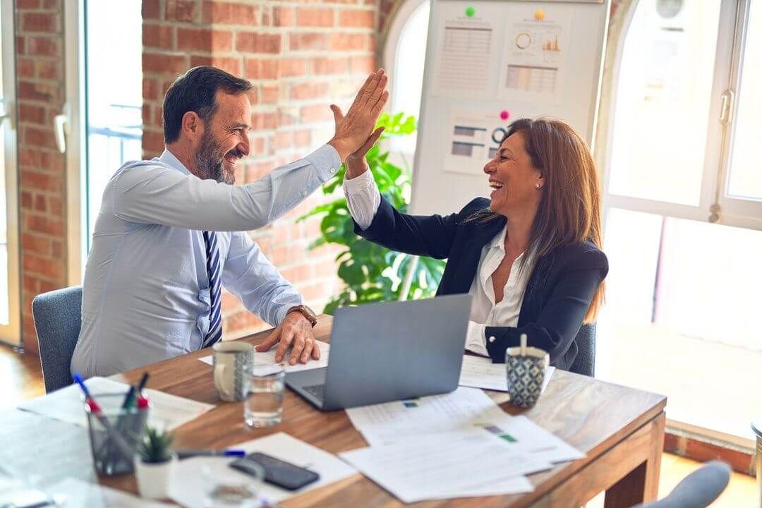 This is an image of a qualified certification  food safety auditor being friendly with the quality manager during an internal audit in a food business.