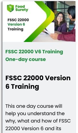 course card for Food Surety FSSC Training delivered in new Zealand and globally. happy food profesional and in FSSC Audit. 