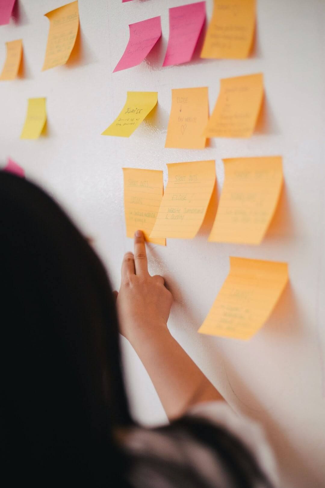 sticky notes - training room 