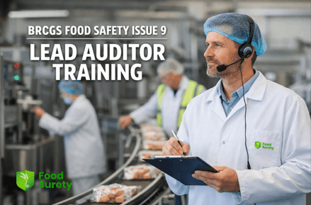 BRCGS Lead Auditor course showing an auditor conducting BRC audit in a food manufacturing site in New Zealand or Australia. 