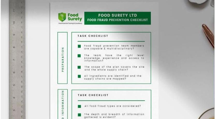 Free PDF food fraud prevention VACCP checklist food surety 