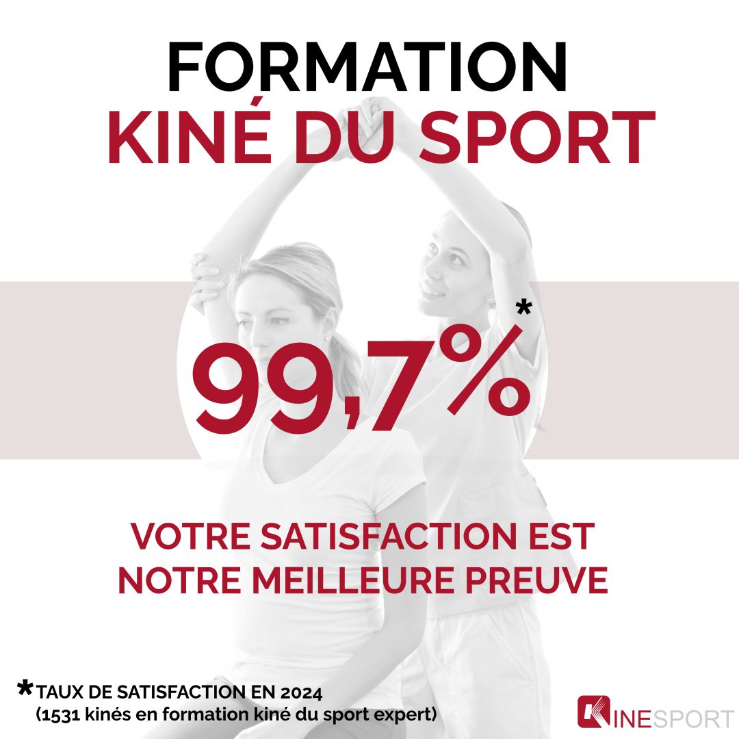 Infographie taux de satisfaction de la formation kiné du sport expert