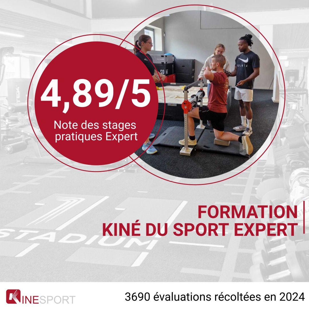 Infographie taux de satisfaction de la formation kiné du sport expert