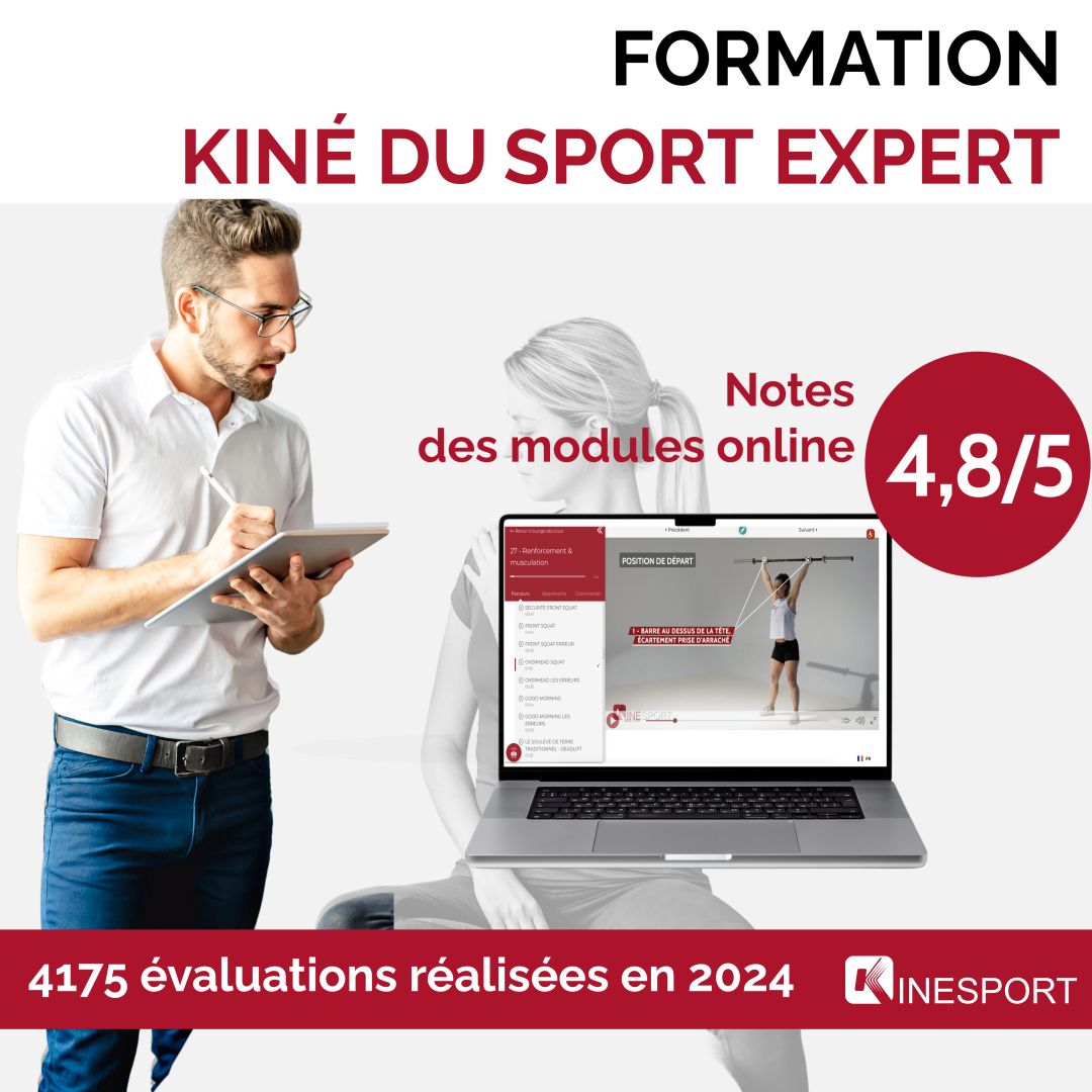 Infographie taux de satisfaction de la formation kiné du sport expert