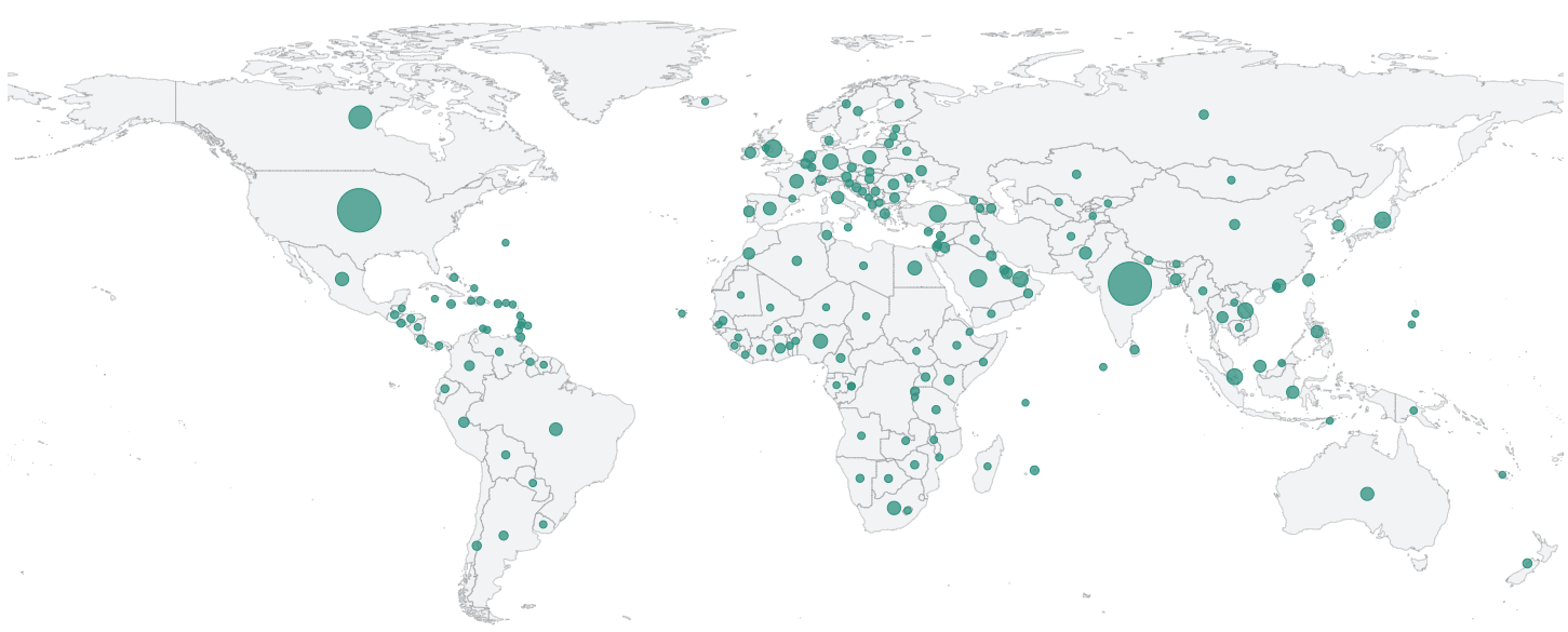 Locations of our students as of January 2024.