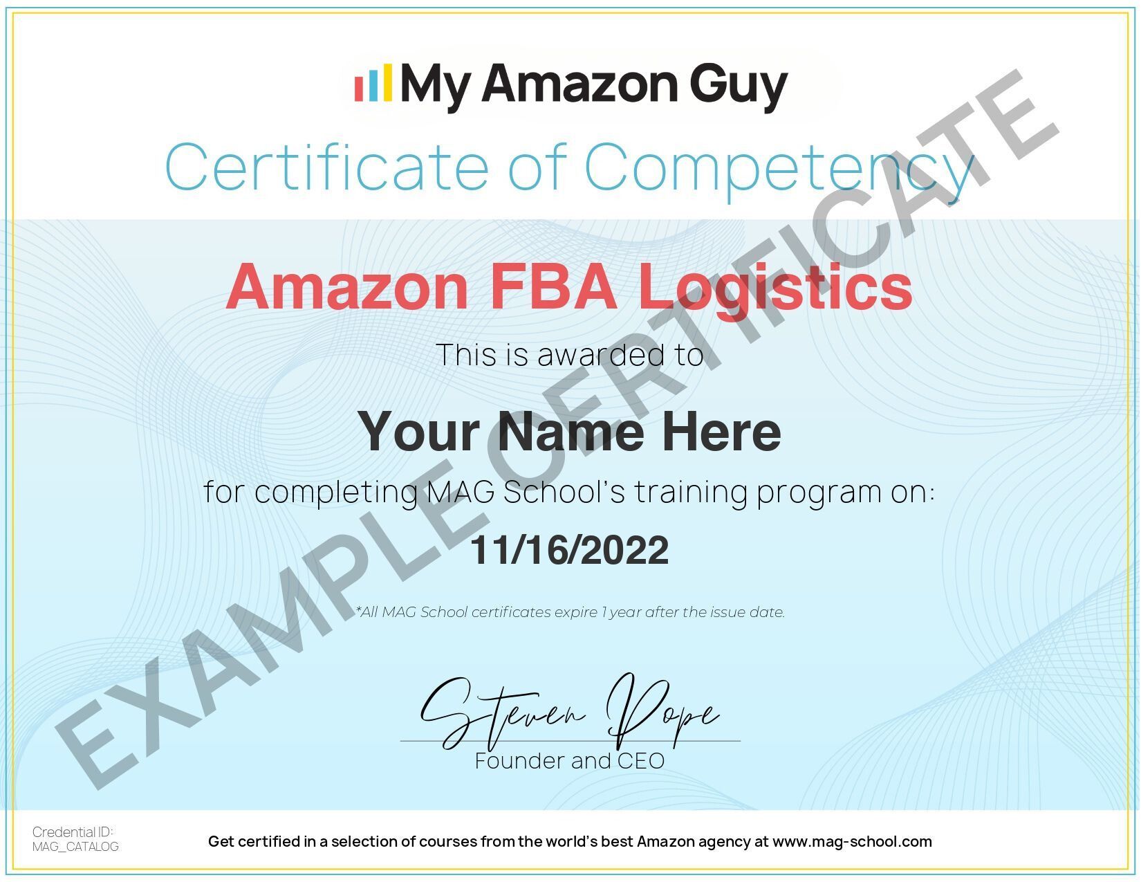 Amazon FBA Logistics Certificate