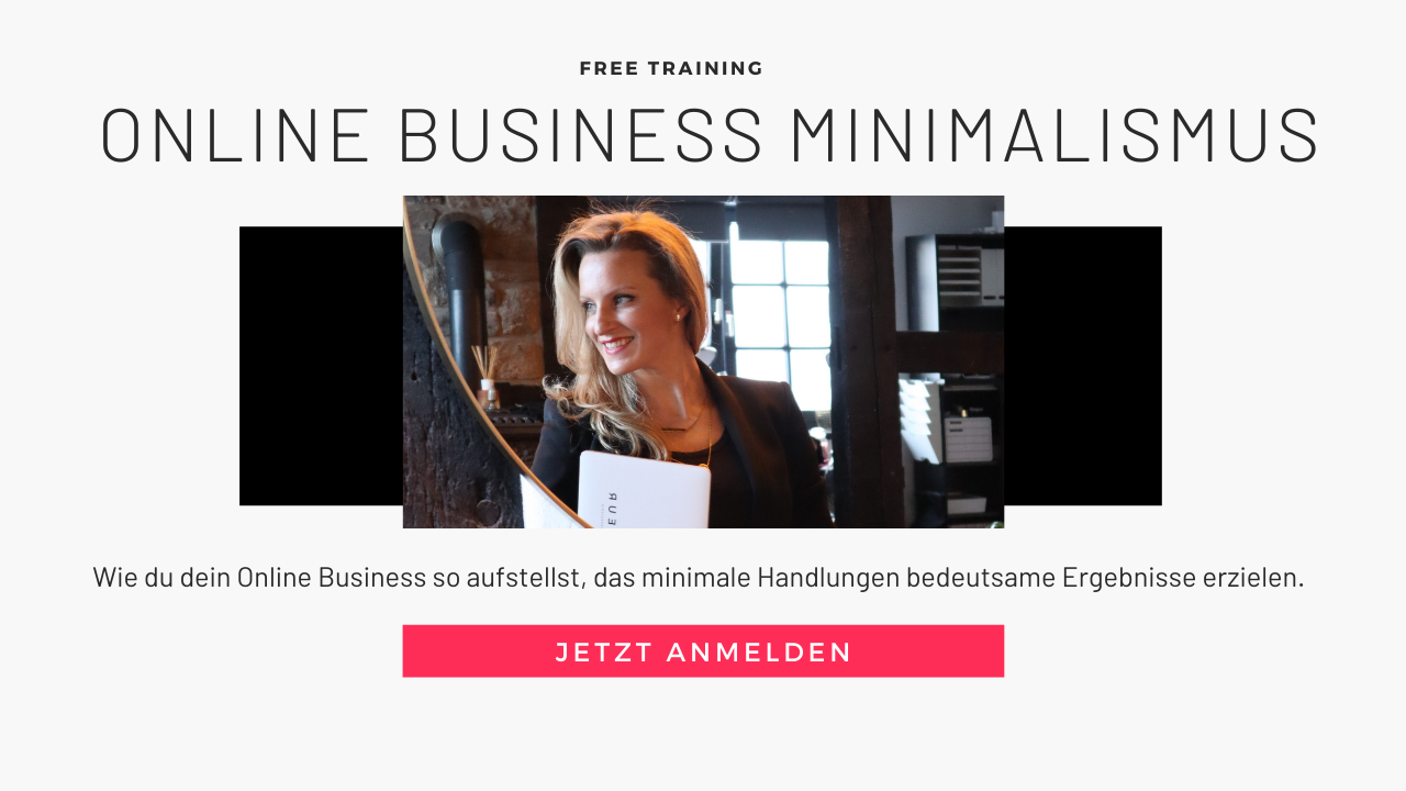 Mepreneur Workshop Online Business Minimalismus