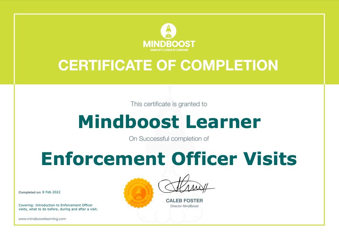 EHO Certificate