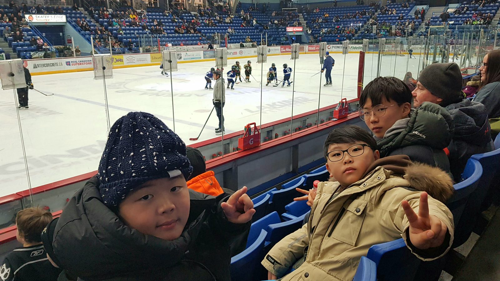 Students trip — hockey game in Canada