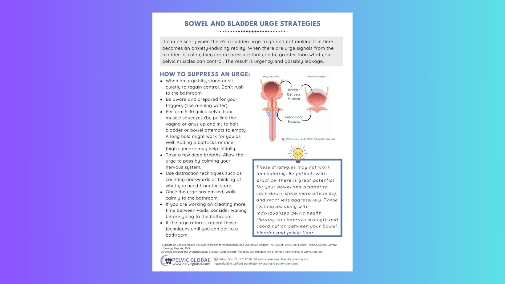 Bowel and Bladder Urgency Strategies: Handouts (1)