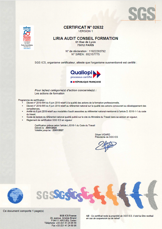 Certificat qualiopi