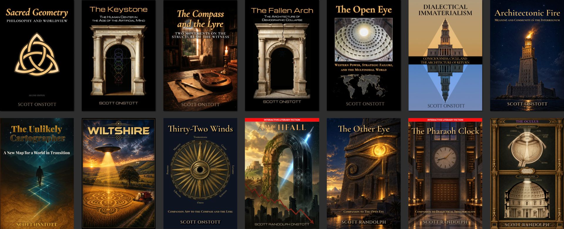 7 by 2 grid of 14 book covers