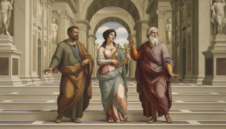 The Incomplete Map book cover featuring Plato's bust cracked with energy lines and circuits and old map in the background