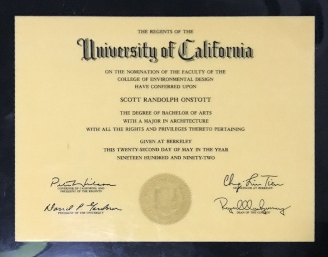 scott onstott's degree in architecture