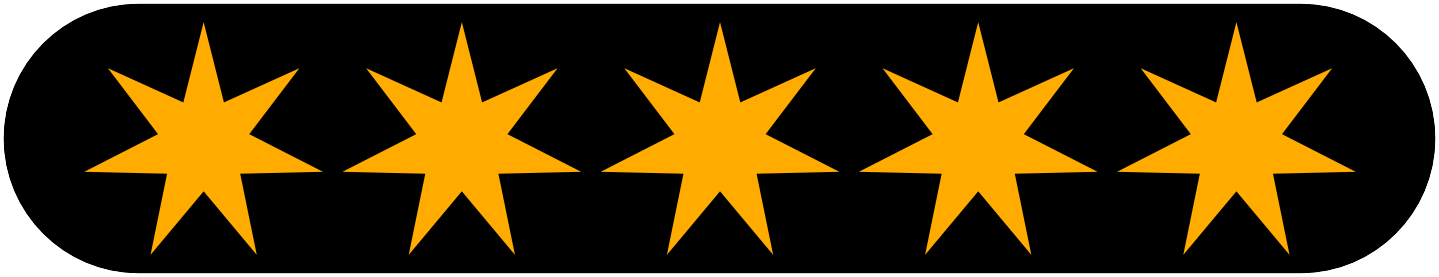5 seven pointed stars