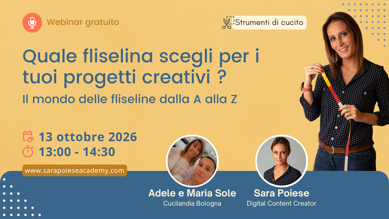 Sara Poiese webinar - Cucilandia Bologna - sara poiese academy