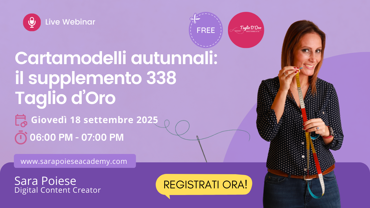 Sara Poiese webinar - Cucilandia Bologna - consigli su macchina per cucire