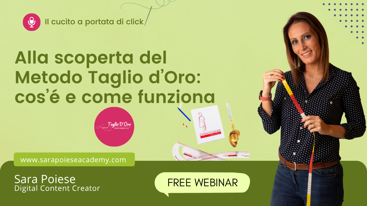 Sara Poiese webinar - tagliodoro - sara poiese academy