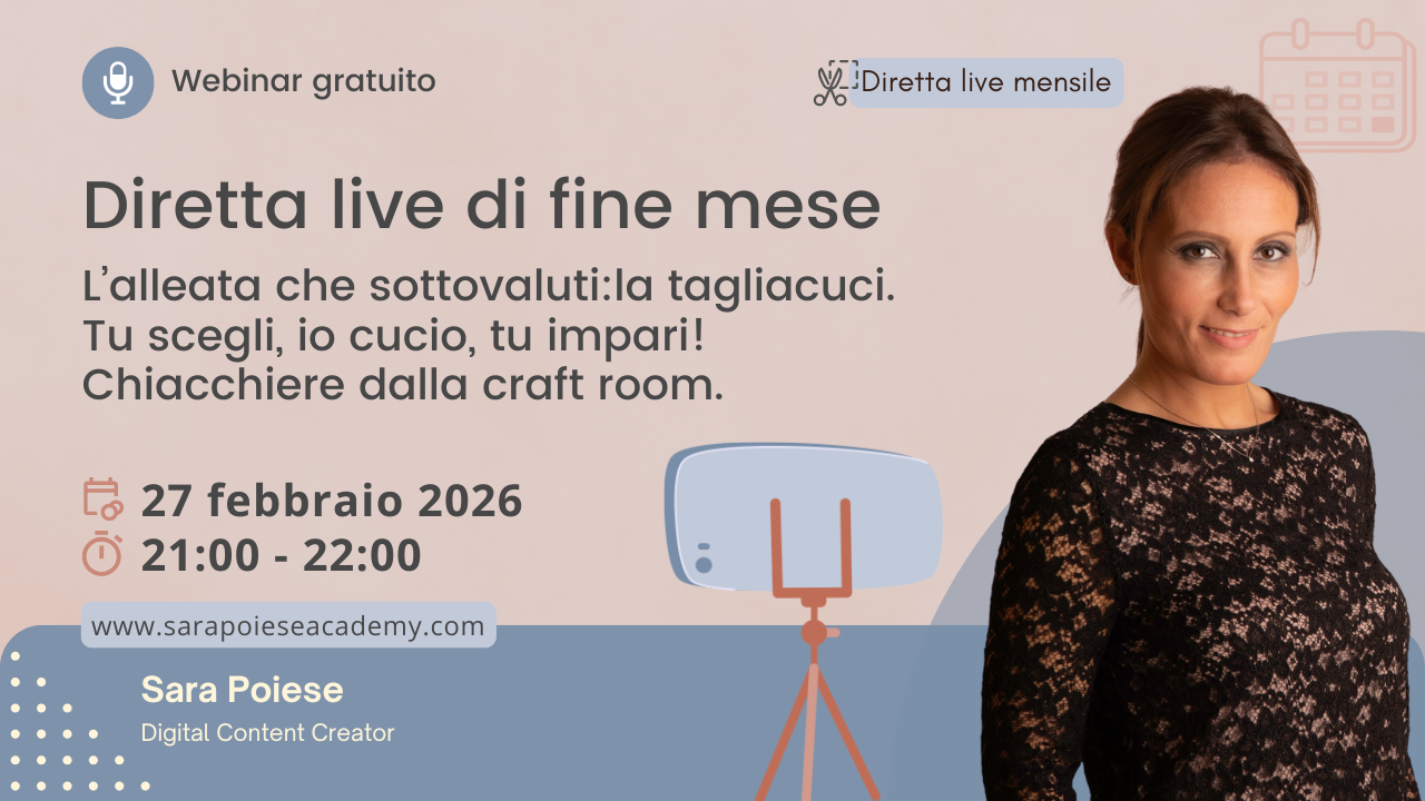 Sara Poiese webinar - Cucilandia bologna - sara poiese academy