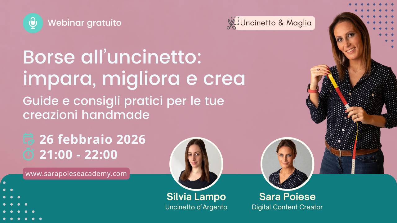 Sara Poiese webinar - uncinetto d'argento - sara poiese academy