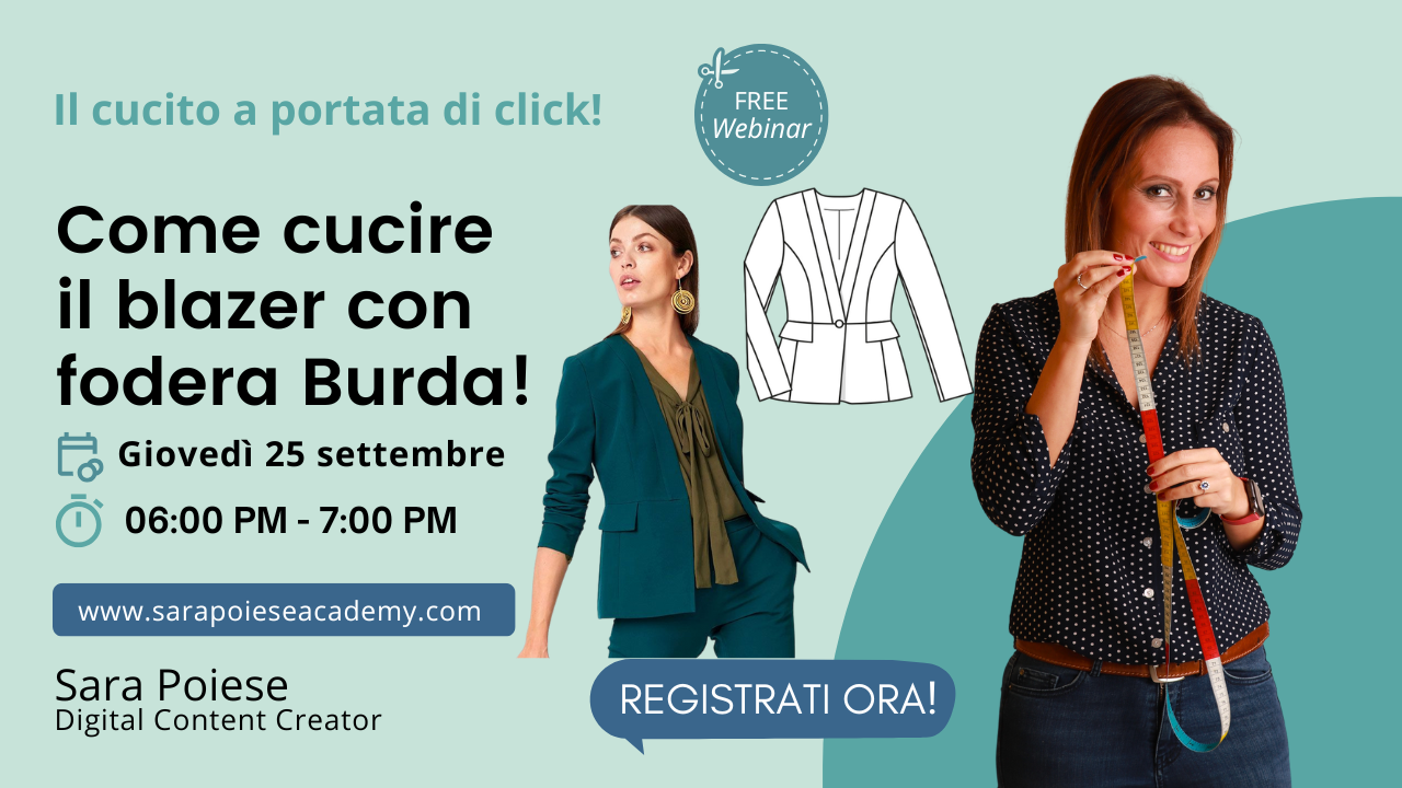 sara poiese webinar - cucito creativo - sara poiese borsa secchiello