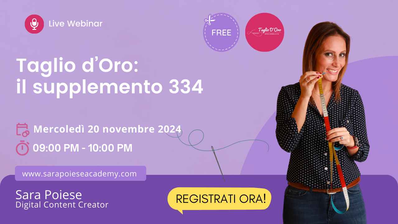 sara poiese webinar - taglio d'oro - sara poiese taglio d'oro