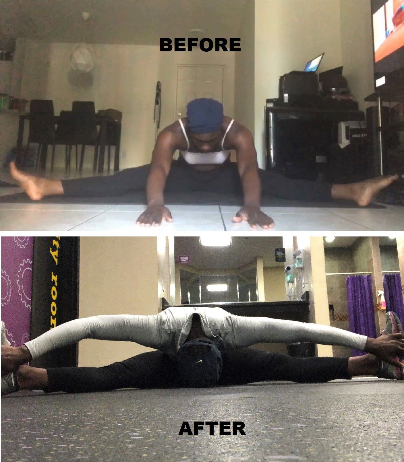 Middle splits & straddle stretch  training results 