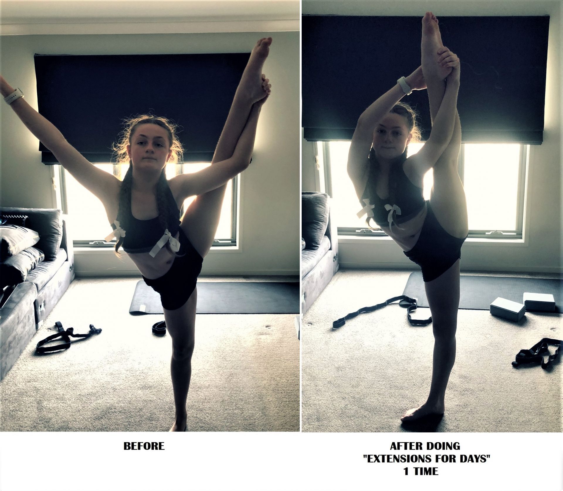 More flexibility progress for leg holds from dancer