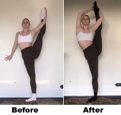 ballet dancer increased flexibility leg height 