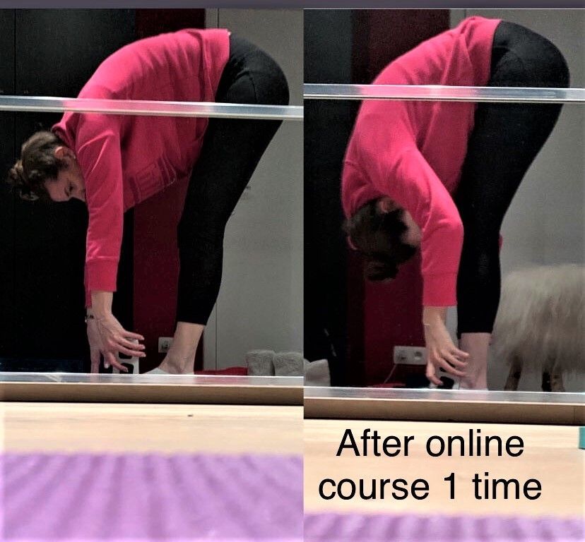 Testimonial of increased flexibility after training with "Flexibility at Any Age" course 