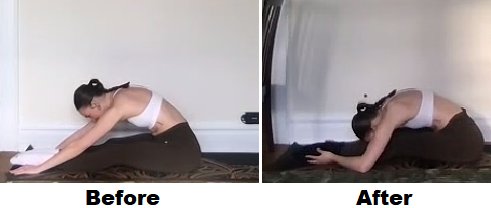 increased flexibility in hamstring stretch