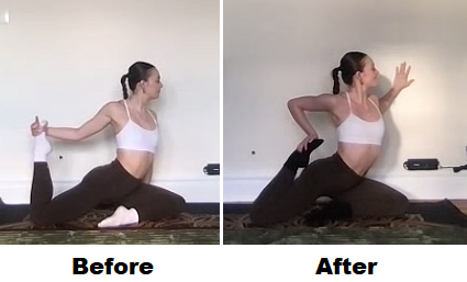 increased flexibility in stretching quad much further