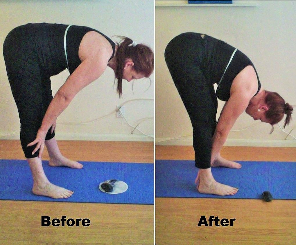 increased flexibility touching toe from standing position