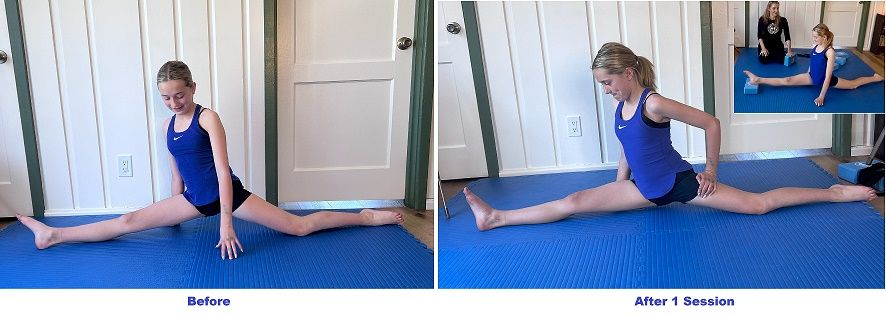 young girl improved flexibility to get into splits