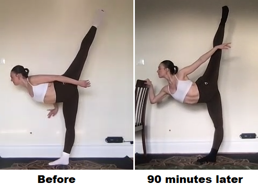 increased flexibility in ballet position penche