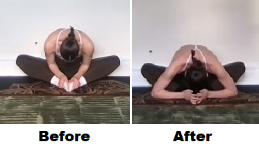 increased flexibility in leg extension.