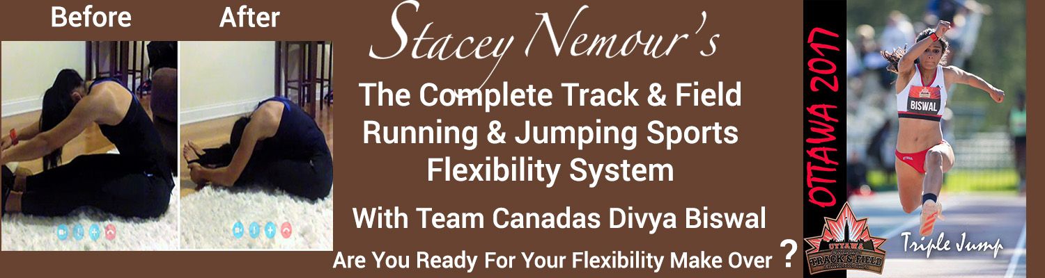 "Complete Track & Field Flexibility System" Online flexibility course overall flexibility triple hurdler jumper