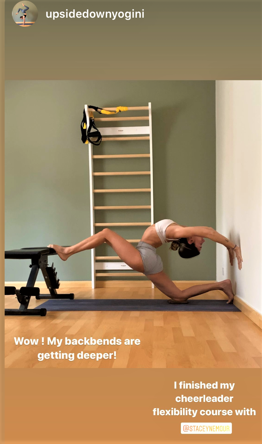 testimonial showing increased flexibility for back arch