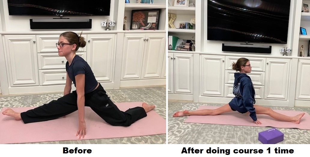 increased flexibility in leg extension.