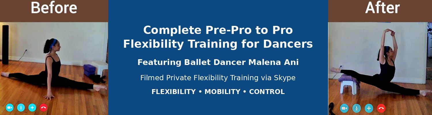 "Complete Pre-Pro to Pro Dancer Flexibility Training" Ballet dancer immediately improves splits into over-splits