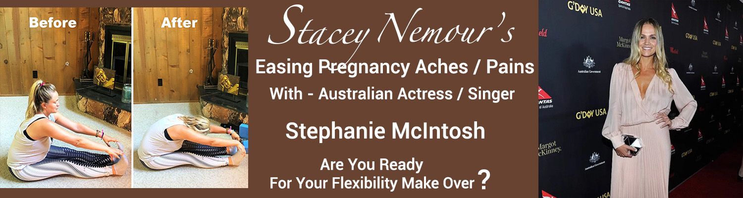 Flexibility for Easing Pregnancy Aches & Pains" featuring actress Stephanie McIntosh