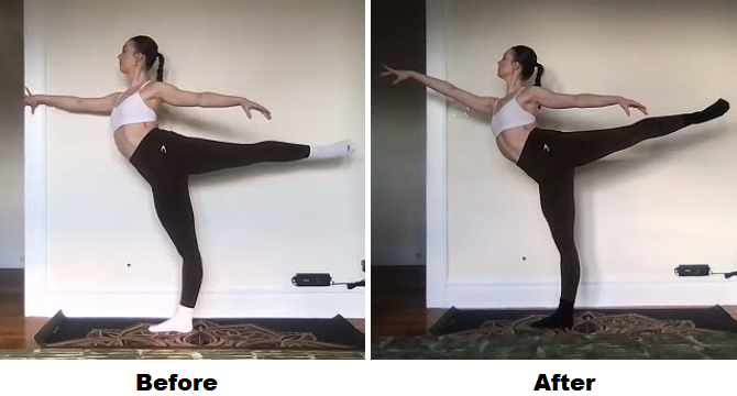 increased flexibility leg height in arabesque