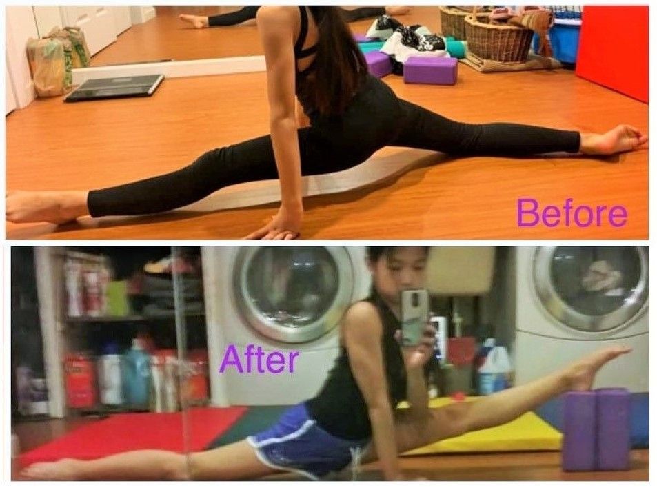 Before and after results able to do splits & over-splits now