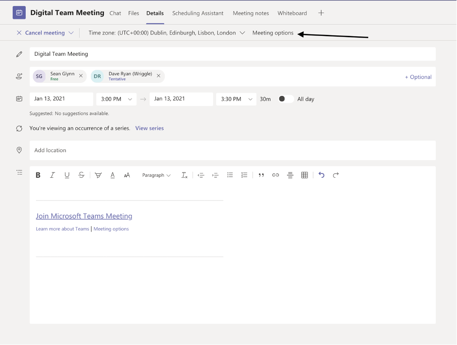 online team meeting options