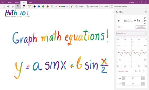 working on a maths equation in OneNote