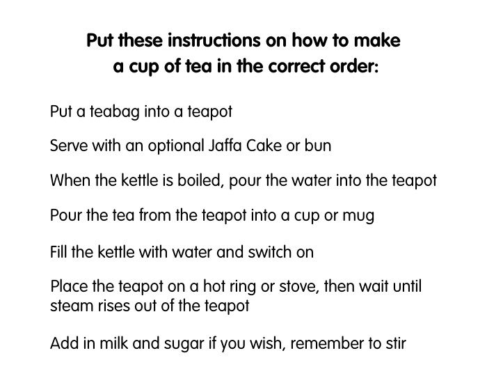 instructions on how to make a cup of tea