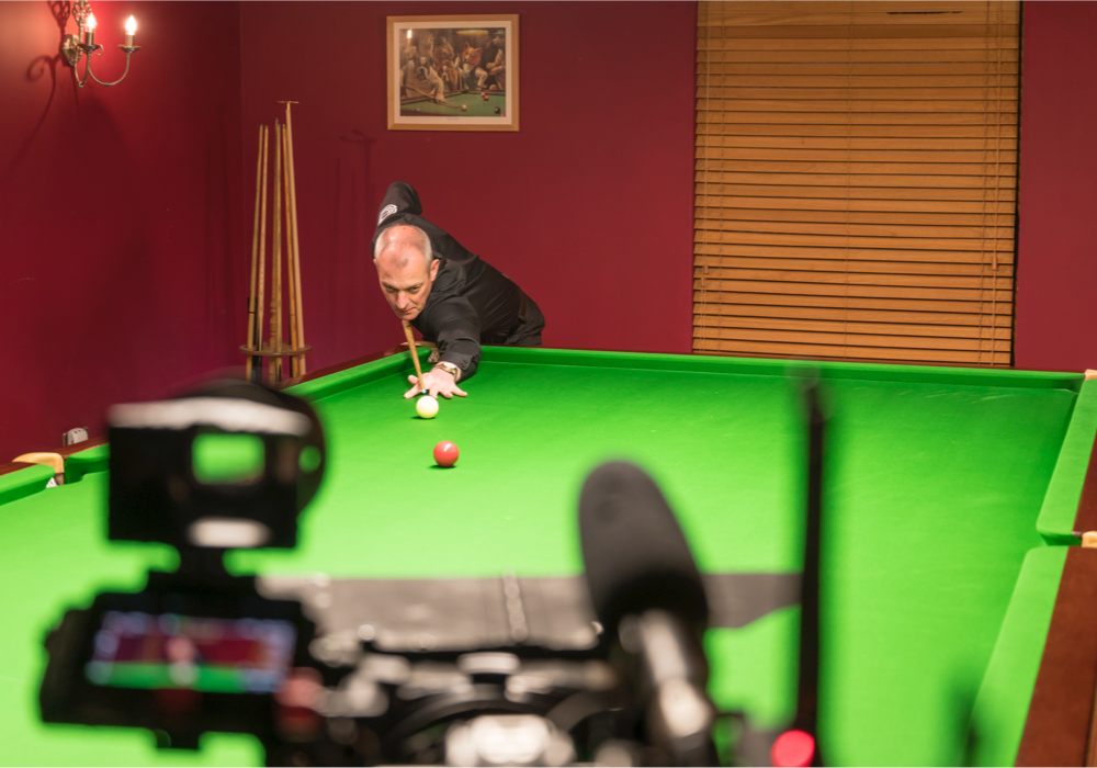 snooker being filmed