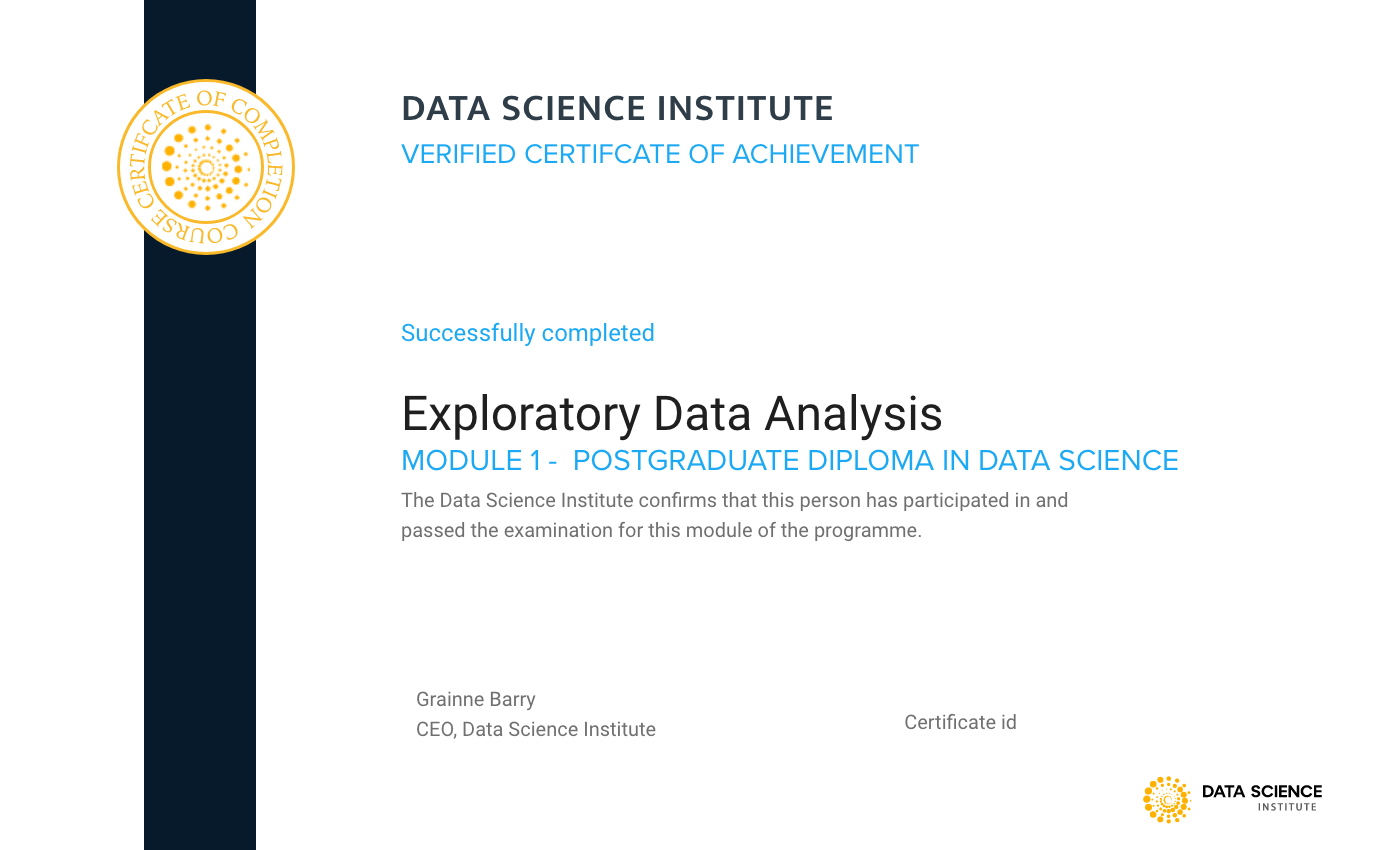 EDA Certificate of Completion